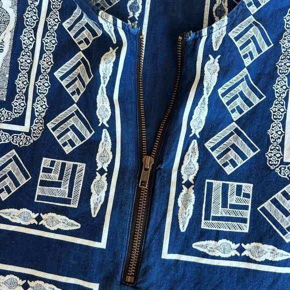 BILLY REID Mens Tribal Print Oversized Poncho Shirt S Resort Wear - Picture 10 of 13